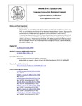 Legislative History: An Act to Revise the Charter of the Boothbay Harbor Water System (HP1194)(LD 1638) by Maine State Legislature (117th: 1994-1996)
