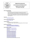 Legislative History: An Act to Establish a Sea Urchin Management Plan (HP1252)(LD 1714) by Maine State Legislature (117th: 1994-1996)