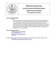 Legislative History: Joint Resolution Commemorating the USS Maine (SP557) by Maine State Legislature (117th: 1994-1996)