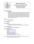 Legislative History:  RESOLUTION, Proposing an Amendment to the Constitution of Maine to Ensure that the Composition of the Legislature Reflects the Socio-economic Makeup of the Population of the State (HP356)(LD 479)