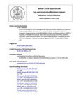 Legislative History:  An Act Concerning Sea Urchin Management (HP362)(LD 507)