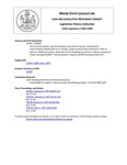 Legislative History:  An Act to Amend the Laws Pertaining to Sea Urchin Licenses (HP622)(LD 847)