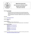 Legislative History:  An Act to Amend the Sea Urchin Management Plan (HP728)(LD 992)