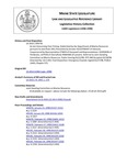 Legislative History:  An Act Concerning Elver Fishing (SP736)(LD 2014)