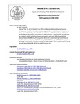 Legislative History: An Act to Establish the Office of Mental Health and Human Services Ombudsman (HP1573)(LD 2207) by Maine State Legislature (118th: 1996-1998)