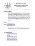 Legislative History: Resolve, Regarding Legislative Review of Section 71.05: Application Process; Certificate of Need for Nursing Facility Level of Care (Policy Manual), a Major Substantive Rule of the Department of Human Services, Bureau of Elder and Adult Services (HP1649)(LD 2279) by Maine State Legislature (118th: 1996-1998)
