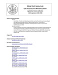 Legislative History: An Act to Improve the Delivery of Mental Health Services to Children (HP1675)(LD 2295) by Maine State Legislature (118th: 1996-1998)