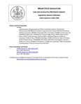 Legislative History: Joint Resolution Recognizing Peace Efforts in Northern Ireland (HP1066) by Maine State Legislature (118th: 1996-1998)