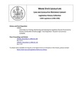 Legislative History: Joint Order for Printing, Distributing and Indexing the Legislative Record (SP1) by Maine State Legislature (118th: 1996-1998)
