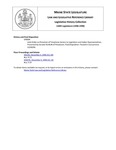 Legislative History: Joint Order on Provision of Telephone Service to Legislators and Indian Representatives (SP4) by Maine State Legislature (118th: 1996-1998)