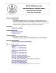 Legislative History:  An Act Requiring Compensation for Loss of Property Value Due to State or Local Regulation (HP354)(LD 470)