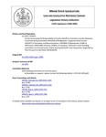 Legislative History:  An Act Concerning the Responsibility of County Sheriffs to Transport Juvenile Detainees (HP915)(LD 1293)