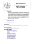 Legislative History:  An Act Concerning Blueberry Growing Practices (HP1007)(LD 1418)