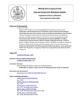 Legislative History:  Resolve, to Grant Salvage Rights for Revolutionary War Vessels Submerged in the Penobscot River to the Brewer Historical Society and the Bangor Historical Society (HP1184)(LD 1694)