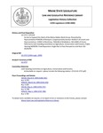 Legislative History:  An Act to Support the Work of the Maine Rabies Work Group (HP1228)(LD 1757)