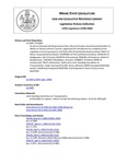 Legislative History:  An Act to Eliminate the Requirement that a Person Provide a Social Security Number to Obtain or Renew a Driver's License (HP1869)(LD 2605)