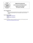Legislative History: Joint Order on Provision of Telephone Service to Legislators and Indian Representatives (SP4) by Maine State Legislature (119th: 1998-2000)