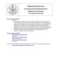 Legislative History: Joint Resolution Recognizing and Honoring Maine's Wabanaki People (SP803) by Maine State Legislature (119th: 1998-2000)