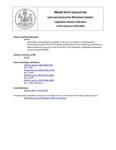 Legislative History: Joint Order, Establishing the Legislative Task Force on Patterns of Development (SP827) by Maine State Legislature (119th: 1998-2000)