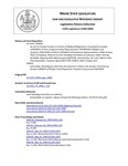 Legislative History: Joint Order, Recalling L.D. 1325 from the Governor's Desk to the Senate (SP853) by Maine State Legislature (119th: 1998-2000)
