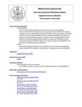 Legislative History: Joint Order, Recalling L.D. 485 from the Legislative Files to the Senate (SP857) by Maine State Legislature (119th: 1998-2000)
