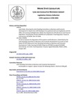 Legislative History: Joint Order, Directing the Joint Standing Committee on Business and Economic Development to Report Out a Bill Relating to Occupational and Licensing Boards and the Office of Licensing and Registration Within the Department of Professional and Financial Regulation (SP978) by Maine State Legislature (119th: 1998-2000)