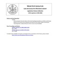 Legislative History: Communication from the Chairs of the Joint Standing Committee on Utilities and Energy: Report on the Government Evaluation Act Review of the Public Utilities Commission (SP1001) by Maine State Legislature (119th: 1998-2000)