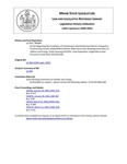 Legislative History: An Act Regarding the Franchises of Transmission and Distribution Electric Companies (SP84)(LD 304) by Maine State Legislature (120th: 2000-2002)