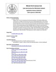 Legislative History: An Act to Implement the Recommendation of the Maine Millennium Commission on Hunger and Food Security Concerning Recapitalization of the Vehicle Revolving Fund for Low-Income Families Administered by the Department of Human Services (HP796)(LD 1040) by Maine State Legislature (120th: 2000-2002)