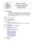 Legislative History: An Act Concerning the Lobster Management Fund (SP323)(LD 1091) by Maine State Legislature (120th: 2000-2002)
