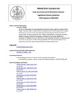 Legislative History: An Act to Consolidate the Laws Regulating Transient Sellers and Door-to-door Home Repair Transient Sellers (HP981)(LD 1305) by Maine State Legislature (120th: 2000-2002)