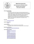 Legislative History: An Act to Renew the New Century Program (HP1070)(LD 1433) by Maine State Legislature (120th: 2000-2002)