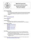 Legislative History: An Act Regarding Forest Sustainability (HP1089)(LD 1458) by Maine State Legislature (120th: 2000-2002)