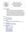 Legislative History:  Resolve, Directing the Maine Science and Technology Foundation to Determine the Physical Condition of Information Technology Infrastructure in the State (SP513)(LD 1632)