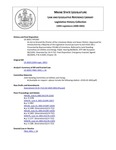 Legislative History: An Act to Amend the Charter of the Limestone Water and Sewer District (HP1363)(LD 1820) by Maine State Legislature (120th: 2000-2002)