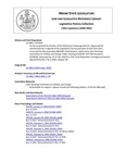 Legislative History: An Act to Amend the Charter of the Winterport Sewerage District (HP1418)(LD 1862) by Maine State Legislature (120th: 2000-2002)