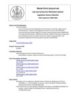 Legislative History: An Act to Ensure Consistent Regulation of Air Emissions in the State (HP1675)(LD 2176) by Maine State Legislature (120th: 2000-2002)