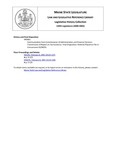 Legislative History: Communication from Commissioner of Administrative and Financial Services: Transmission of Report on Tax Incidence (HP461) by Maine State Legislature (120th: 2000-2002)