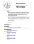 Legislative History: Joint Order Directing the Joint Standing Committee on Legal and Veterans Affairs to Report Out a Bill Authorizing the Commissioner of Defense, Veterans and Emergency Management to Accept Land for a Veterans' Memorial Cemetery in Southern Maine (HP1292) by Maine State Legislature (120th: 2000-2002)