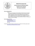 Legislative History: Joint Resolution Recognizing and Honoring Maine's Wabanaki People (HP1326) by Maine State Legislature (120th: 2000-2002)