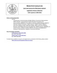 Legislative History:  Joint Resolution Commemorating LifeFlight of Maine (HP1355)