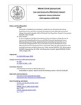 Legislative History: Joint Order to Establish the Committee to Study the Loss of Commercial Fishing Waterfront Access and Other Economic Development Issues Affecting Commercial Fishing (HP1384) by Maine State Legislature (120th: 2000-2002)