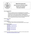 Legislative History: Joint Order to Establish the Task Force to Study Regulatory Barriers to Affordable Housing (HP1702) by Maine State Legislature (120th: 2000-2002)