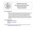 Legislative History: Joint Order to Establish the Committee to Study the Maine Clean Election Act (SP627) by Maine State Legislature (120th: 2000-2002)