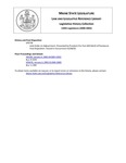 Legislative History: Joint Order on Adjournment (SP738) by Maine State Legislature (120th: 2000-2002)