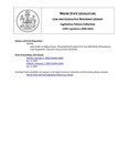 Legislative History: Joint Order on Adjournment (SP766) by Maine State Legislature (120th: 2000-2002)