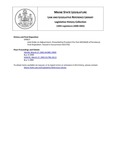 Legislative History: Joint Order on Adjournment (SP827) by Maine State Legislature (120th: 2000-2002)