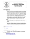 Legislative History: Joint Order to Recall LD 2041 from the Legislative Files to the Senate (SP830) by Maine State Legislature (120th: 2000-2002)