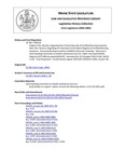 Legislative History: Resolve, Regarding the Criminal Records of Certified Nursing Assistants (HP224)(LD 281) by Maine State Legislature (121st: 2002-2004)