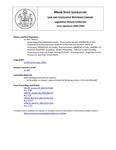 Legislative History: An Act Regarding Implied Warranties (SP125)(LD 349) by Maine State Legislature (121st: 2002-2004)